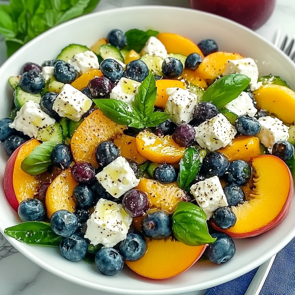 Blueberry Peach Feta Salad