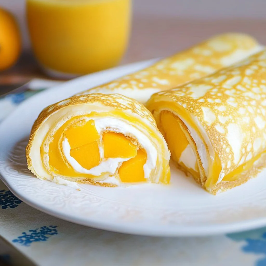 Mango Cream Crepe Rolls
