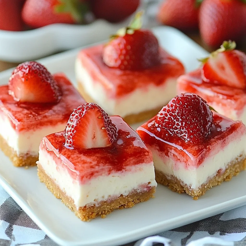 No-Bake Strawberry Cheesecake Bars