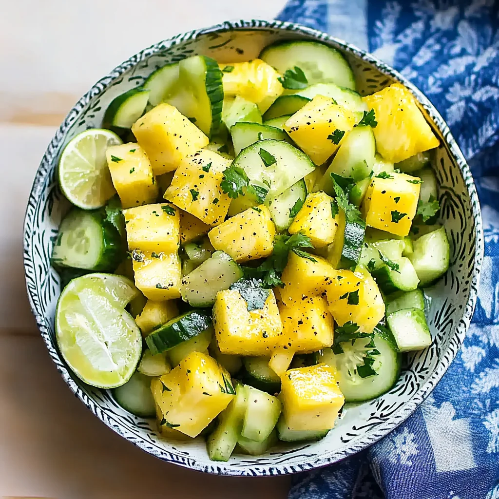 Pineapple Cucumber Salad with Lime Dressing