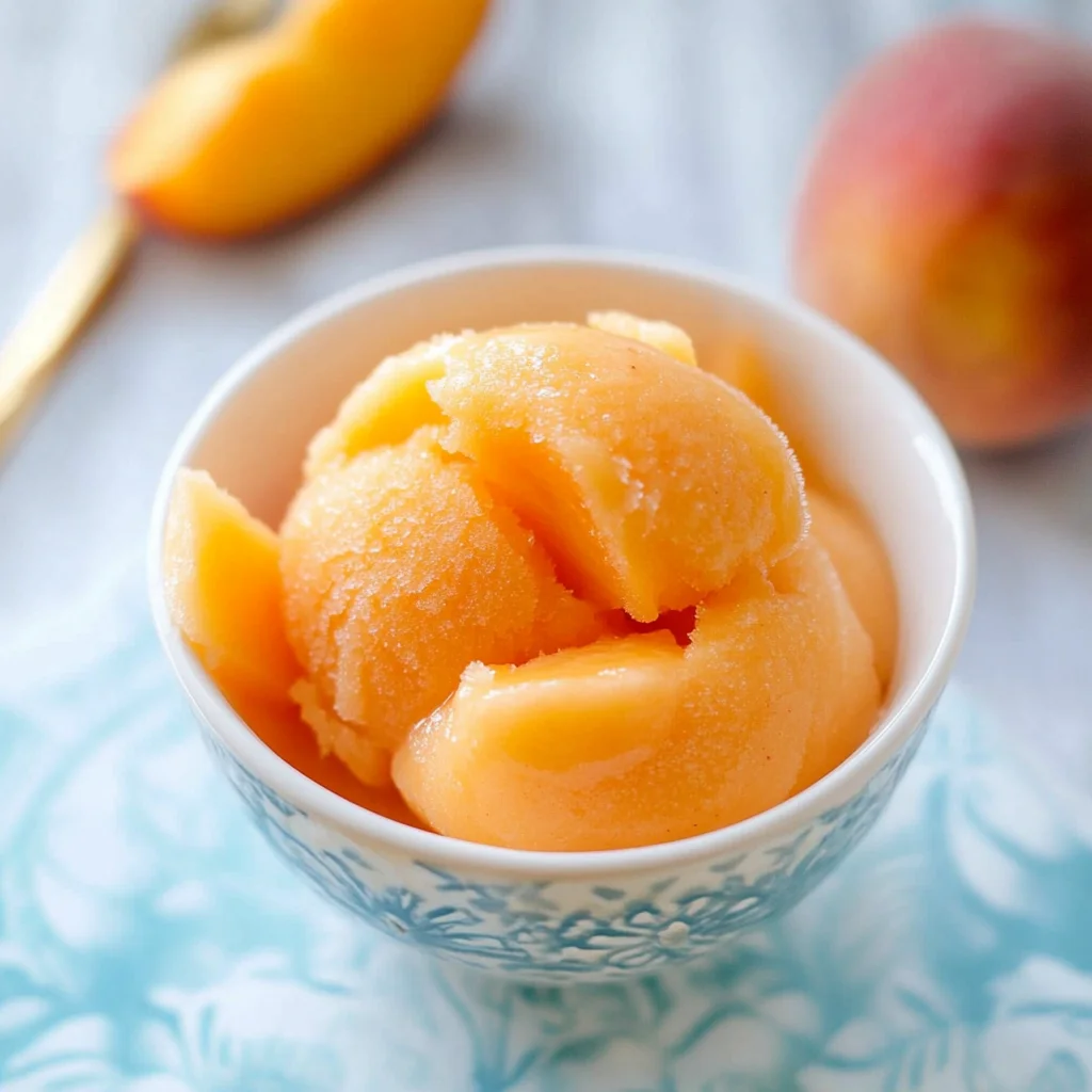 The Best Peach Sorbet Without Ice Cream Maker