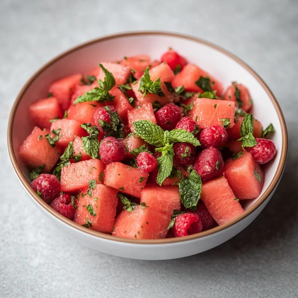 4 Ingredient Watermelon Mint Salad