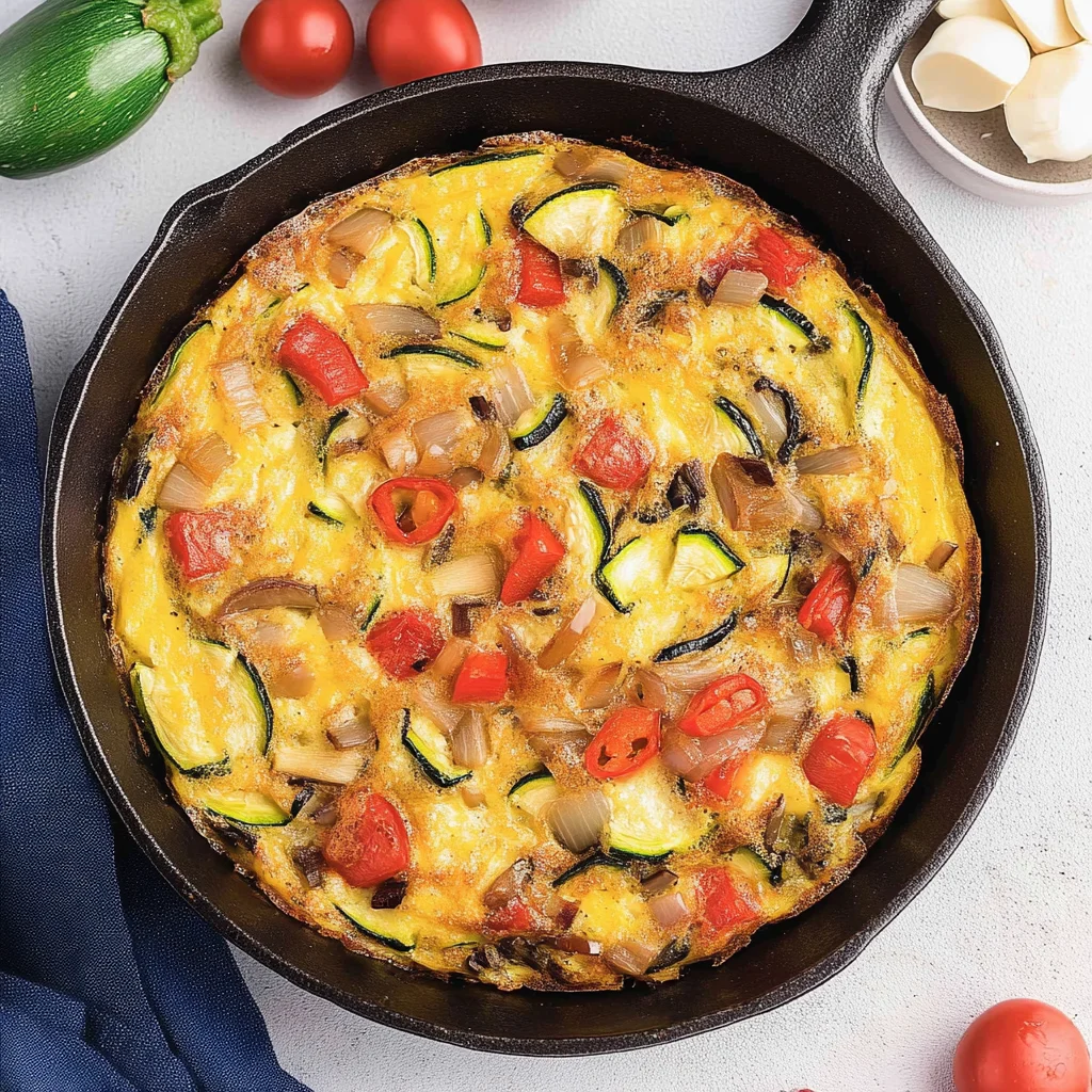 Caramelized Onion, Red Pepper & Zucchini Frittata