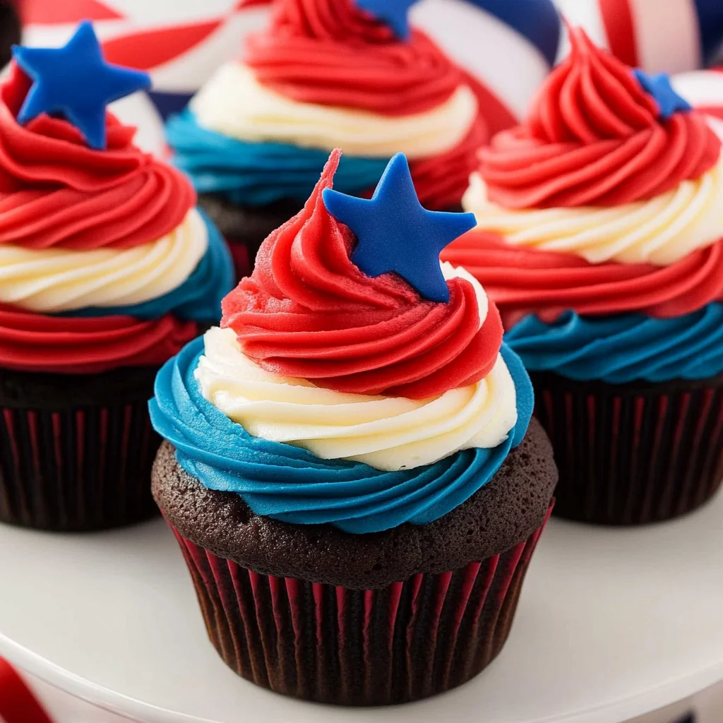 Patriotic Swirl Cupcakes
