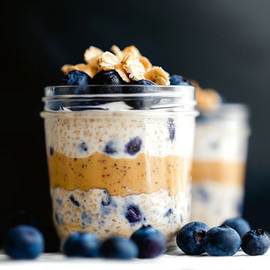 Peanut Butter Blueberry Overnight Oats
