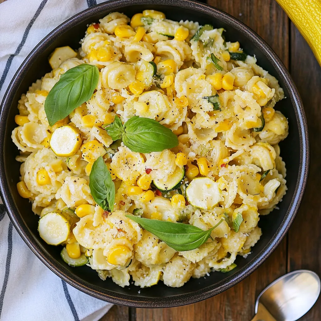 Summer Pasta with Zucchini, Squash and Corn