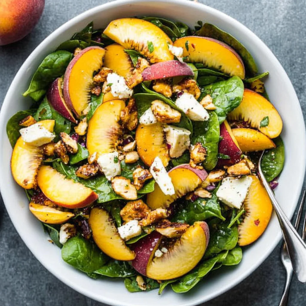 Summer Peach Spinach Salad