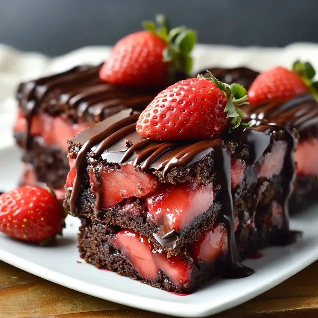 Chocolate Covered Strawberry Brownies