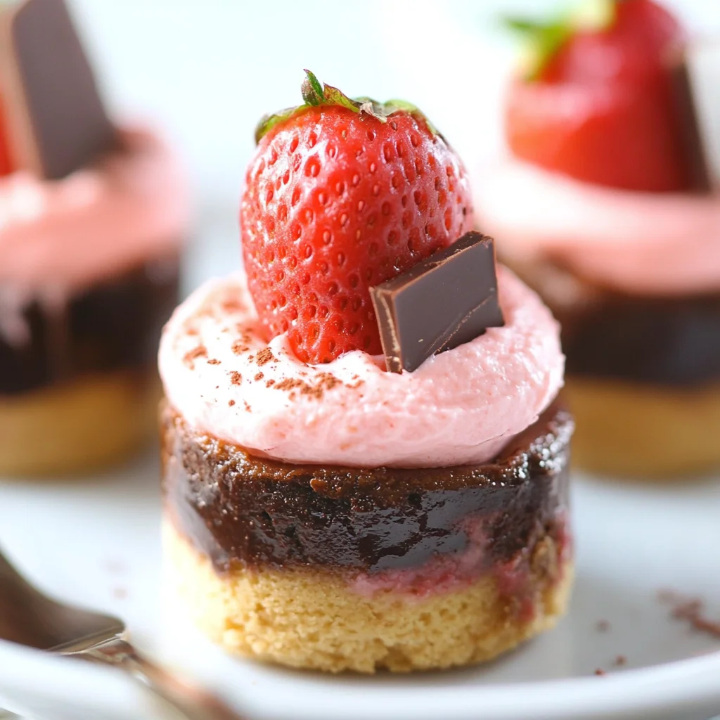 Chocolate Strawberry Mini Cheesecakes