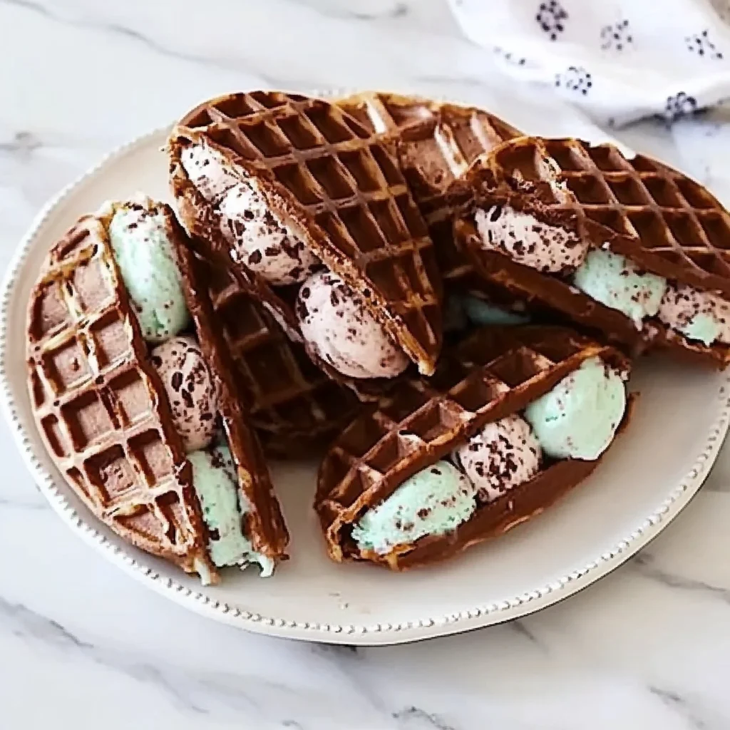 Chocolate Waffle Ice Cream Sandwiches