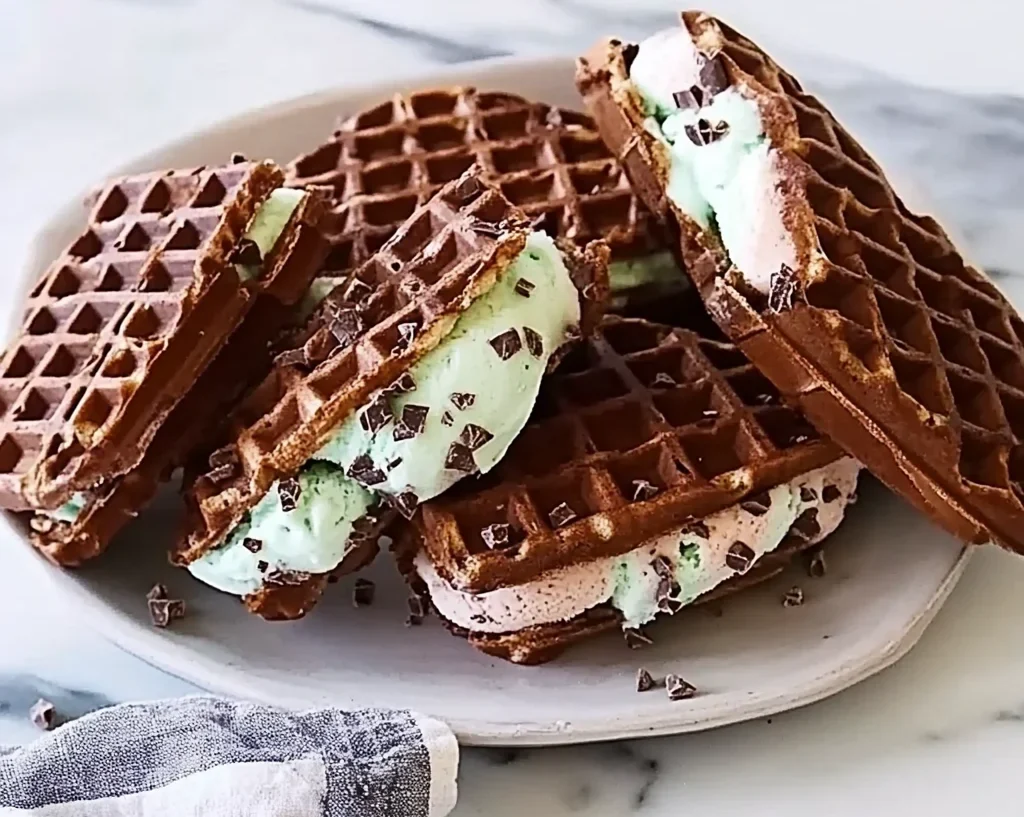 Chocolate Waffle Ice Cream Sandwiches