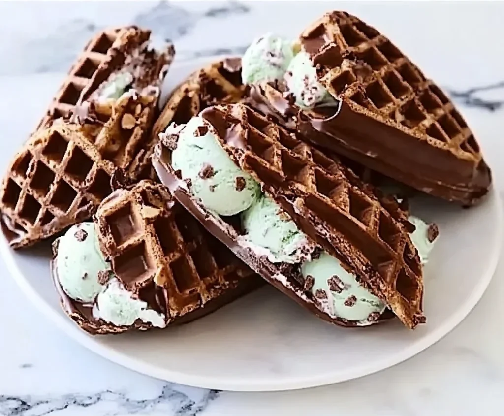 Chocolate Waffle Ice Cream Sandwiches