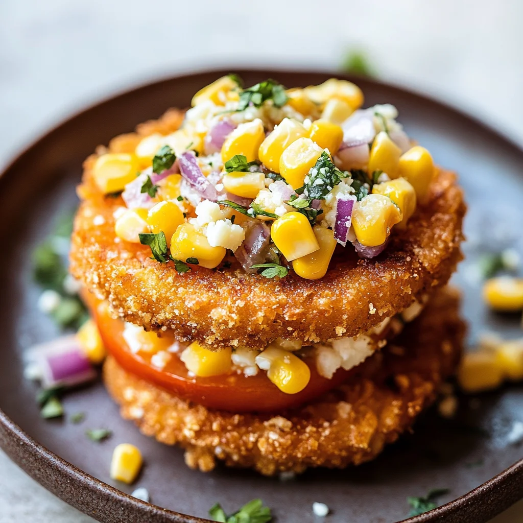 Fried Tomatoes with Corn Salsa