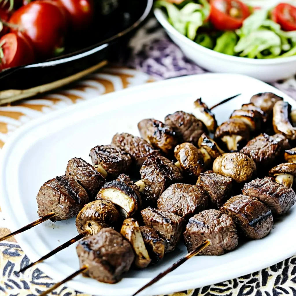 Grilled Steak Kabobs (with Mushrooms)