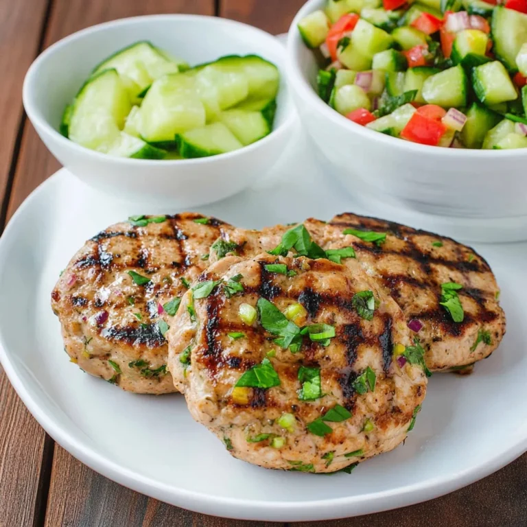 Grilled Turkey Burgers with Cucumber Salad