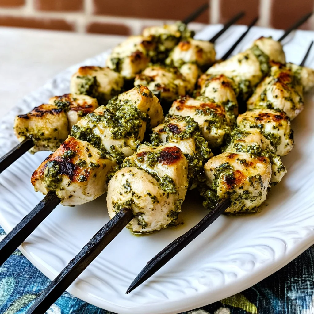 Lemon Pesto Chicken Kabobs