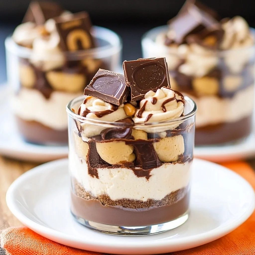 Mini Reese's Chocolate Peanut Butter Cheesecake Trifles