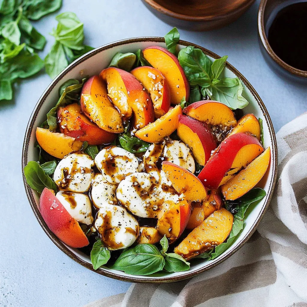 Summer Peach Balsamic Caprese Salad
