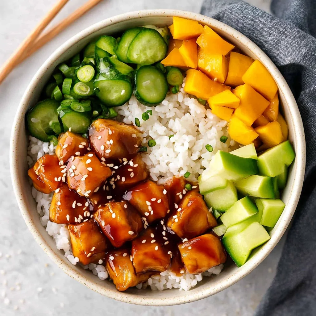 Teriyaki Chicken Poke Bowls