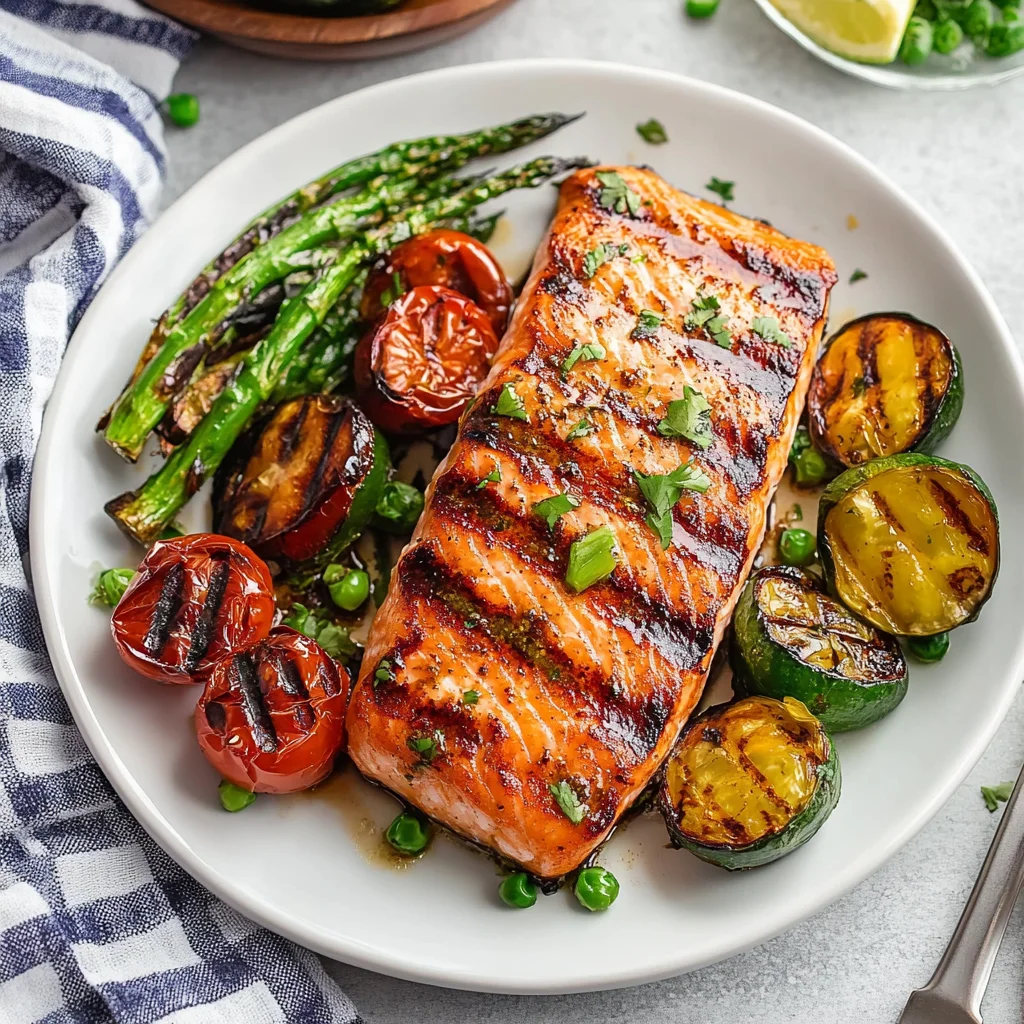 5 Ingredient Marinated Grilled Salmon