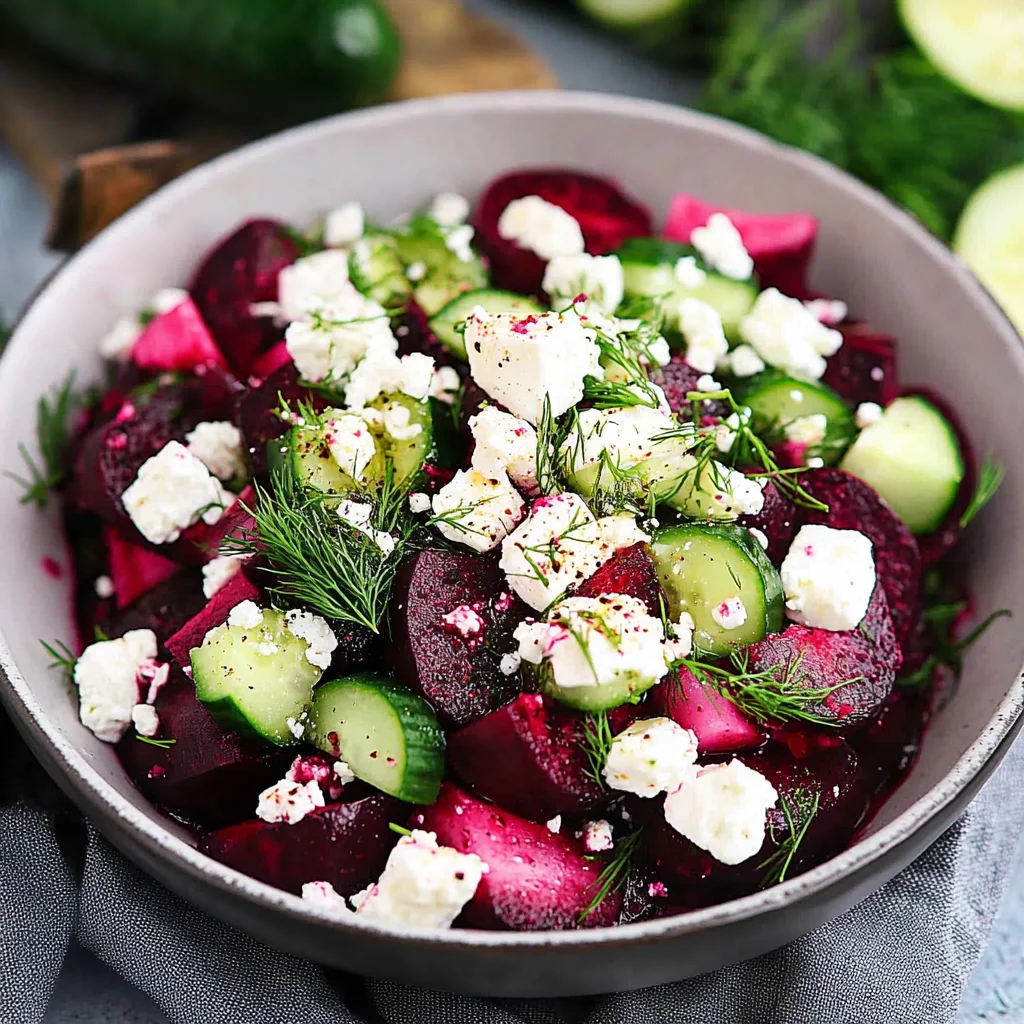 Beet Salad with Feta, Cucumbers, and Dill