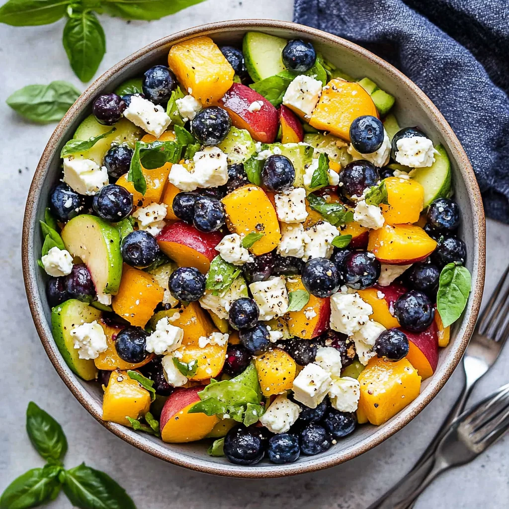 Blueberry Peach Feta Salad