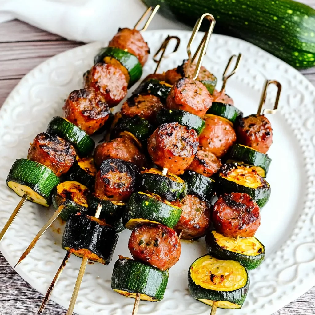 Easy Kabobs with Zucchini and Sausage
