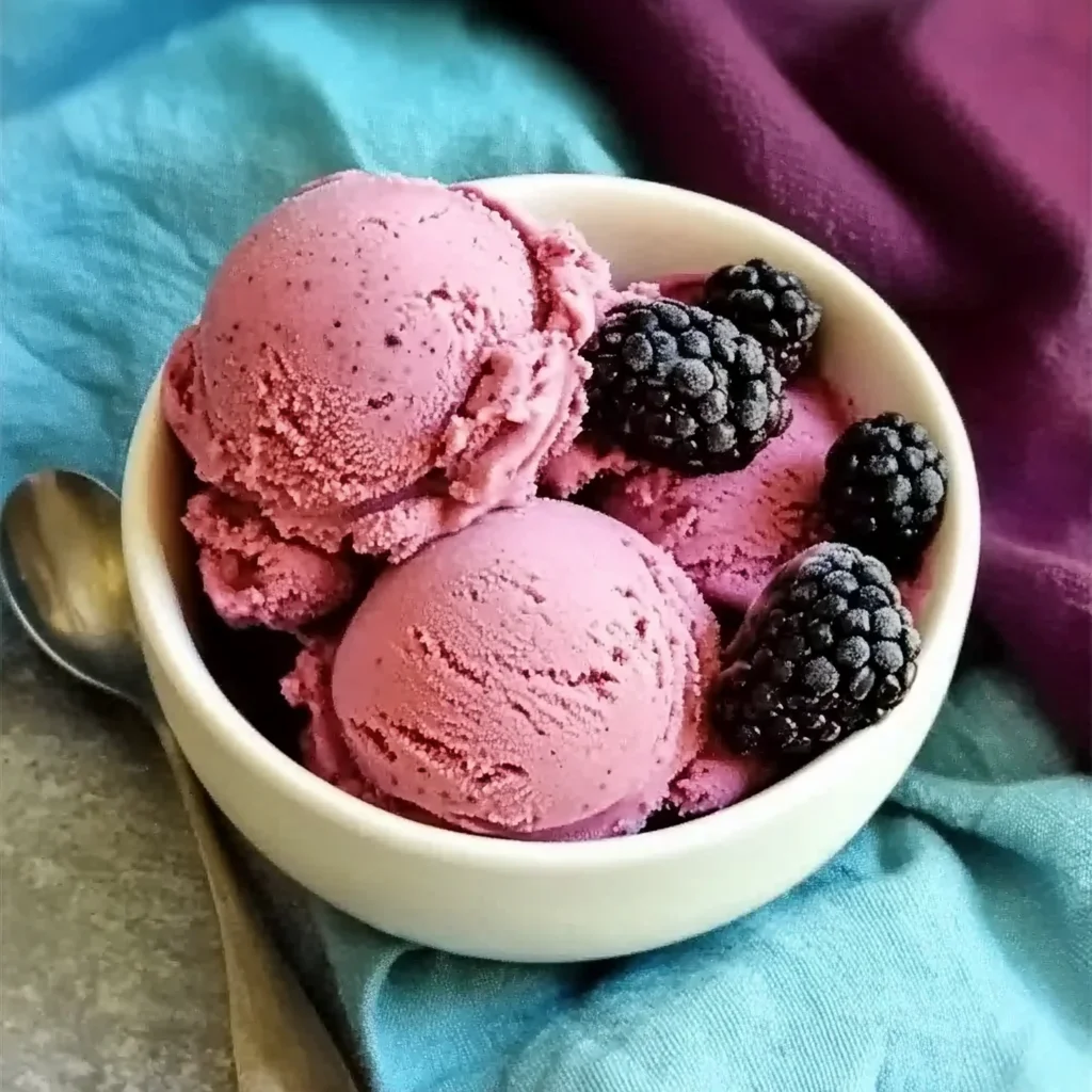 Fresh Blackberry Ice Cream (No Churn)