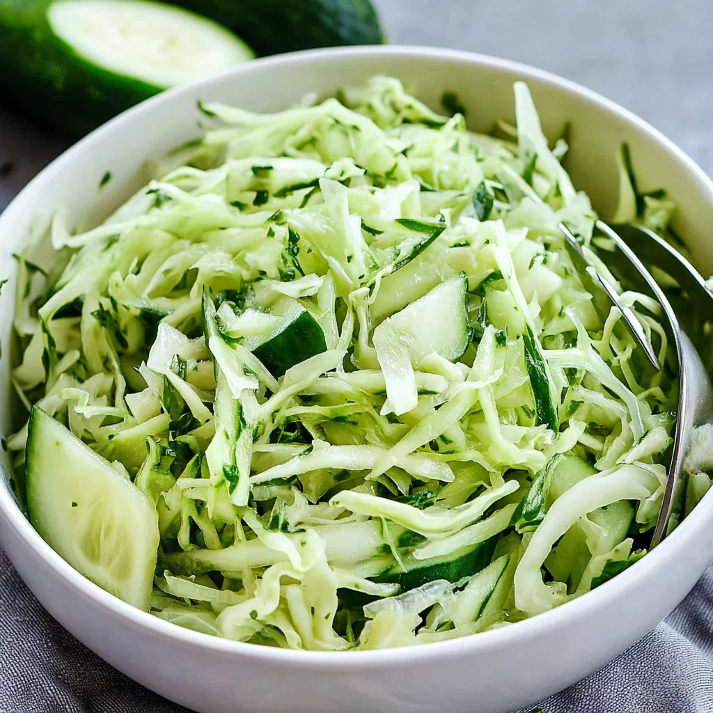 Green Cabbage Cucumber Salad