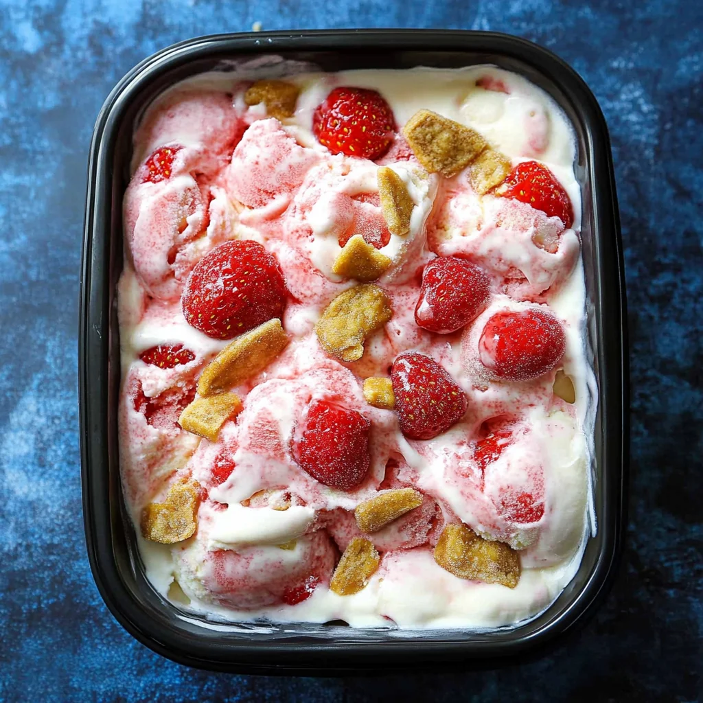 No-Churn Strawberry Cheesecake Ice Cream