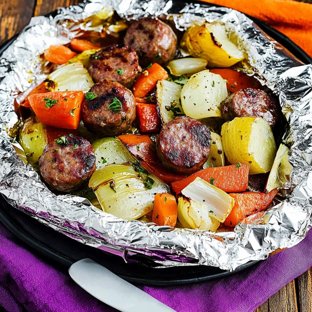 Sausage Foil Packets with Vegetables