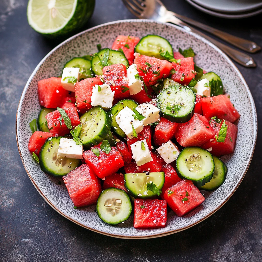 Watermelon Cucumber Salad Recipe