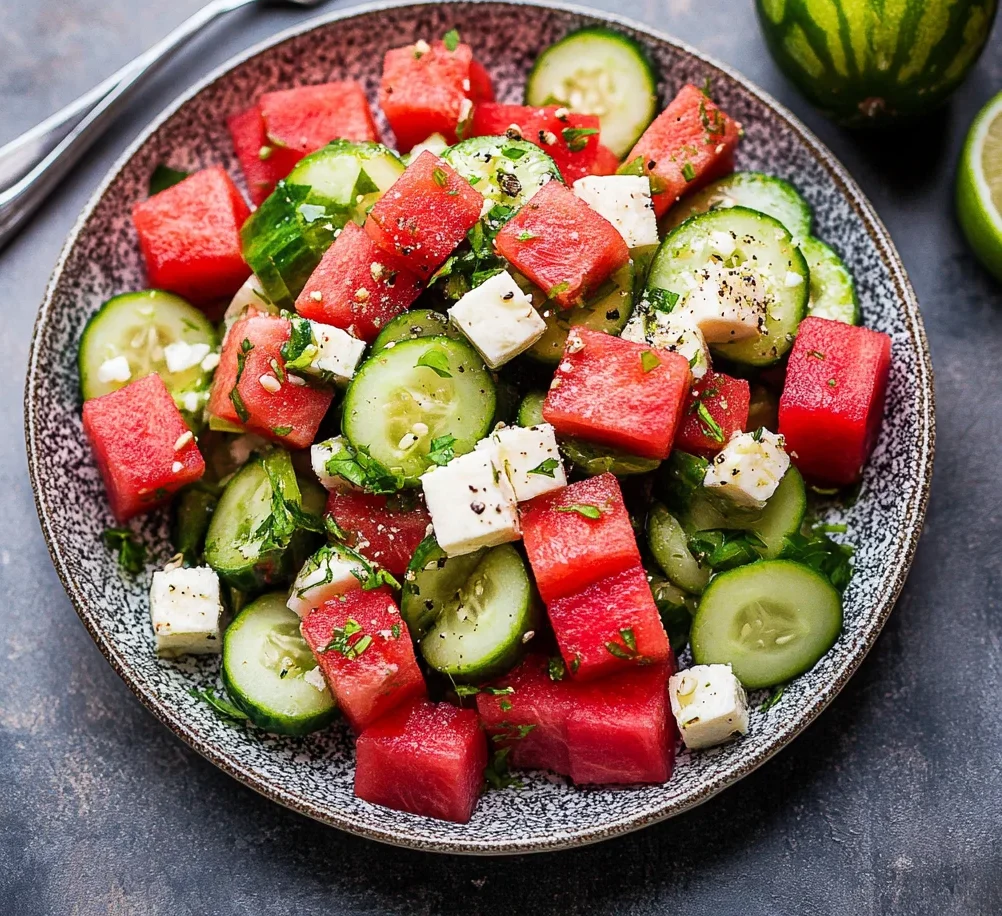 Watermelon Cucumber Salad Recipe