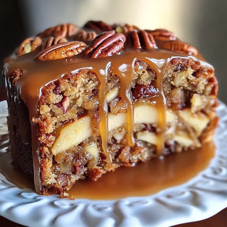 Apple Pecan Cake With Caramel Glaze
