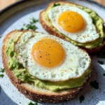 Avocado Toast with Sunny-Side Eggs & Iced Latte