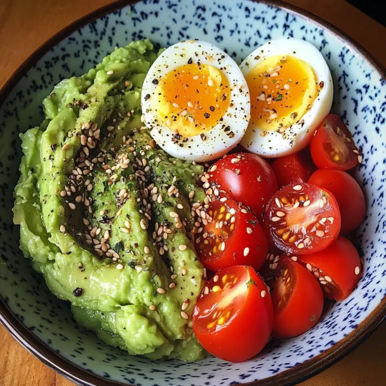 Avocado & Soft-Boiled Egg Bowl with Cherry Tomatoes & Sesame