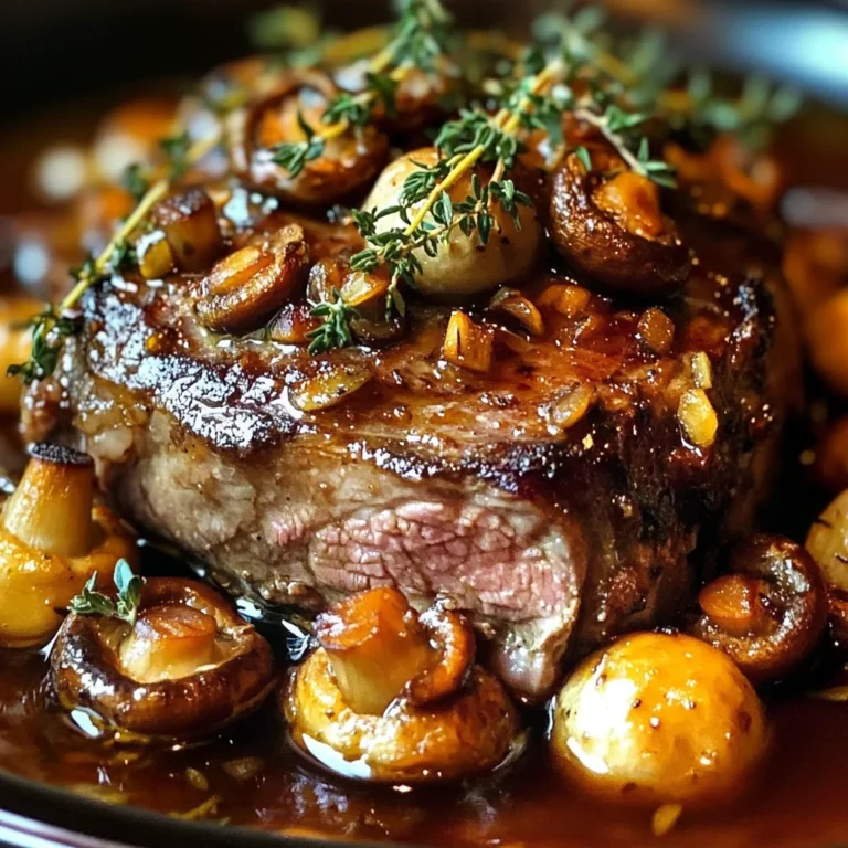 Braised Lamb Shoulder with Lions Mane Mushrooms and Thyme