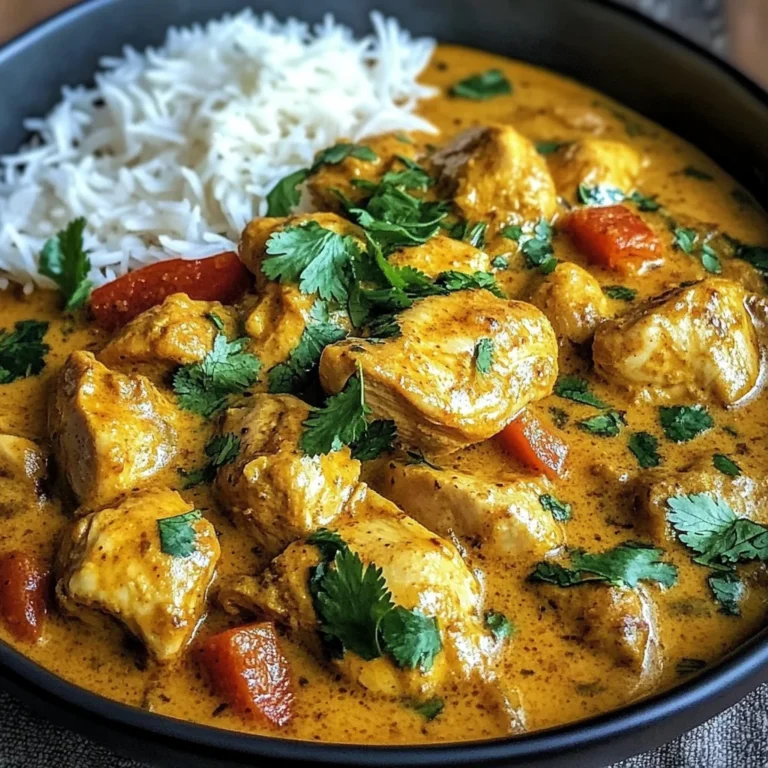 Coconut-Spiced Chicken Curry with Garlic Naan & Golden Fries