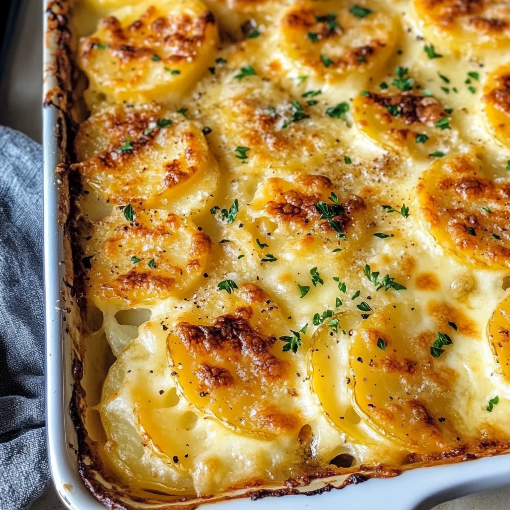 Dad’s Creamy & Cheesy Au Gratin Potatoes