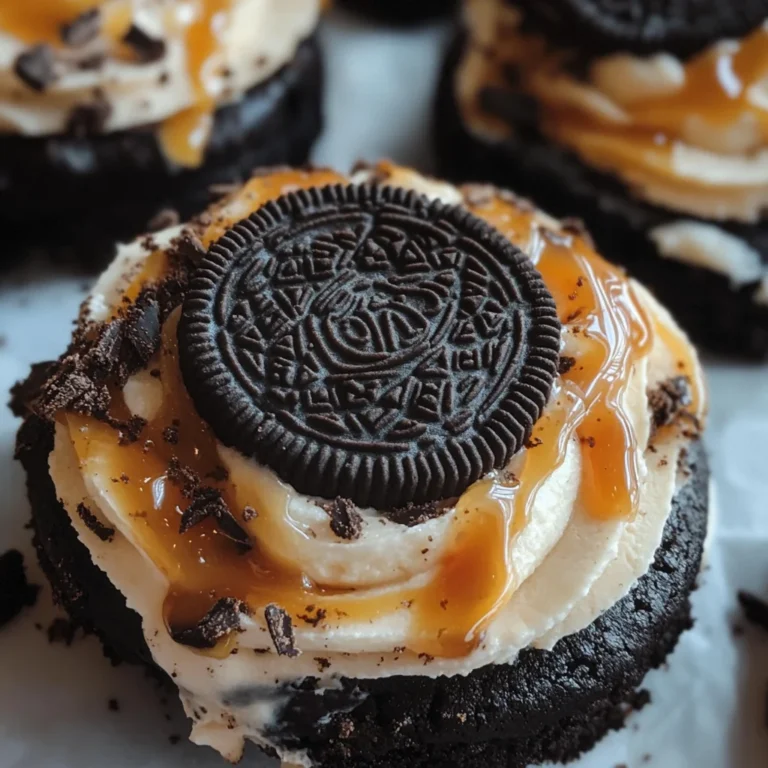 Frosted Caramel Oreo Cookies