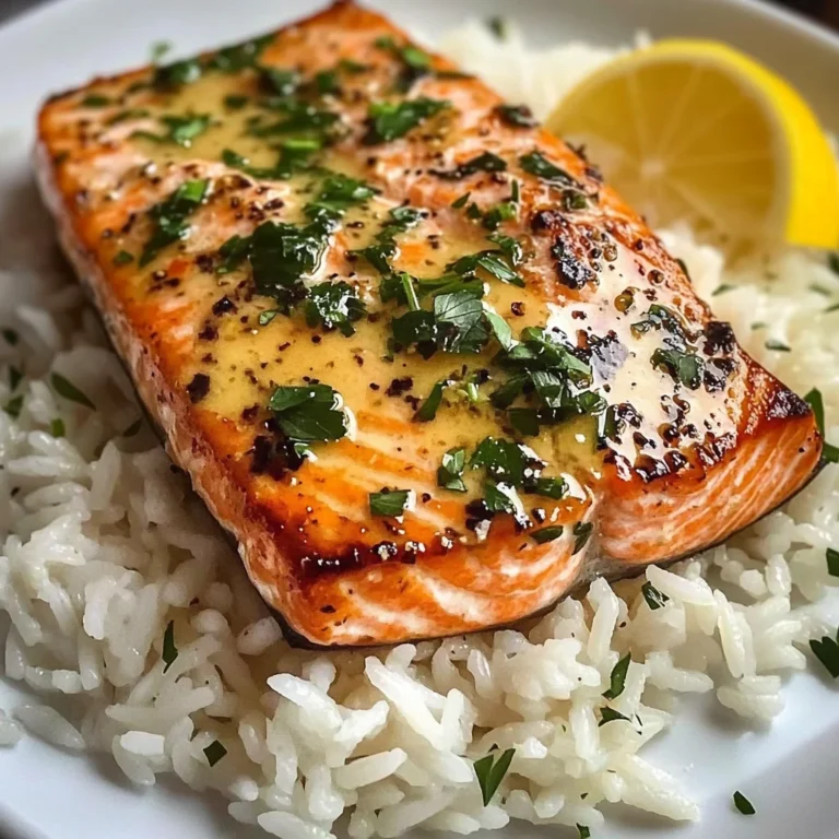 Garlic Butter Salmon with Fluffy White Rice