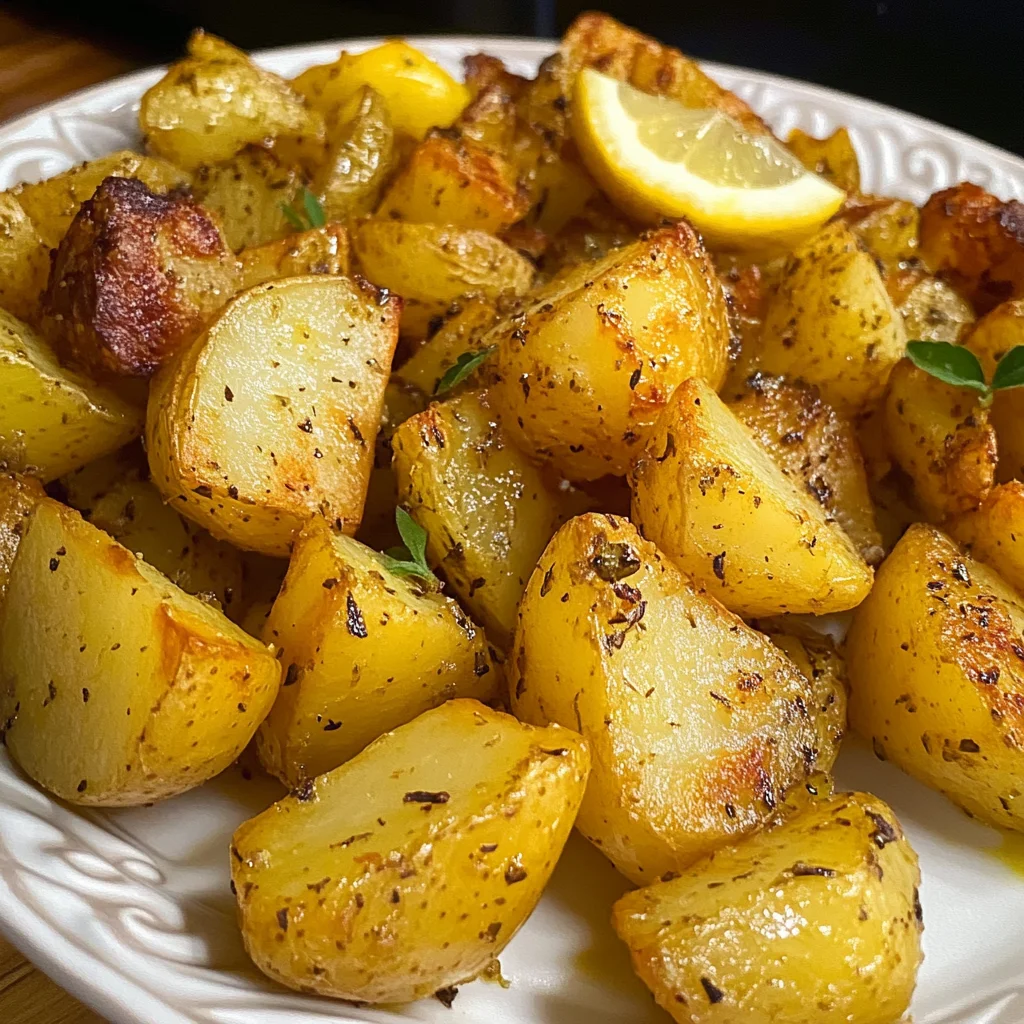 Greek Lemon Garlic Roasted Potatoes