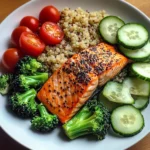 Lemon-Pepper Salmon Quinoa Plate