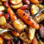 Maple Dijon Roasted Carrots and Apples