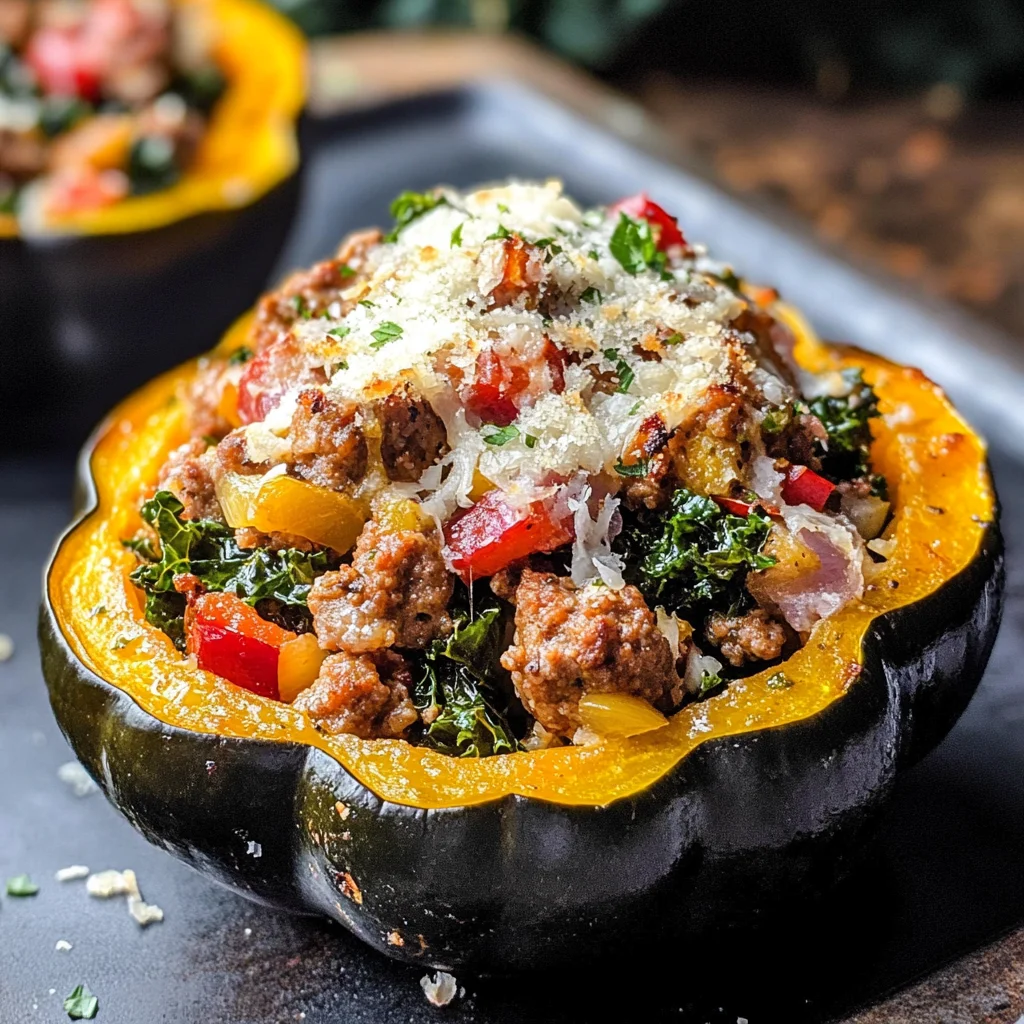 Sausage Stuffed Acorn Squash