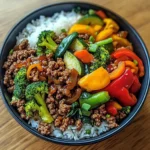 Savory Ground Beef & Veggie Stir-Fry Bowl