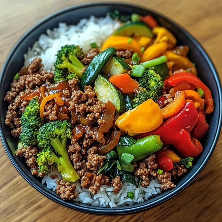 Savory Ground Beef & Veggie Stir-Fry Bowl