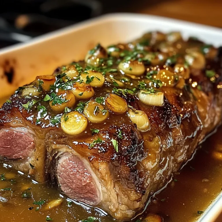 Slow-Roasted Lamb Shoulder with Garlic-Honey Mustard Glaze