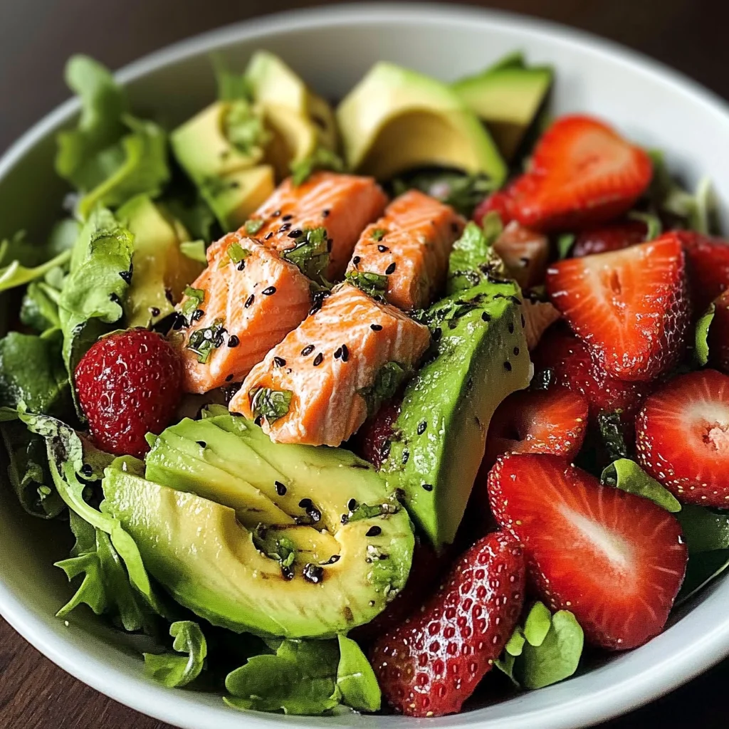 Strawberry Avocado Salmon Salad