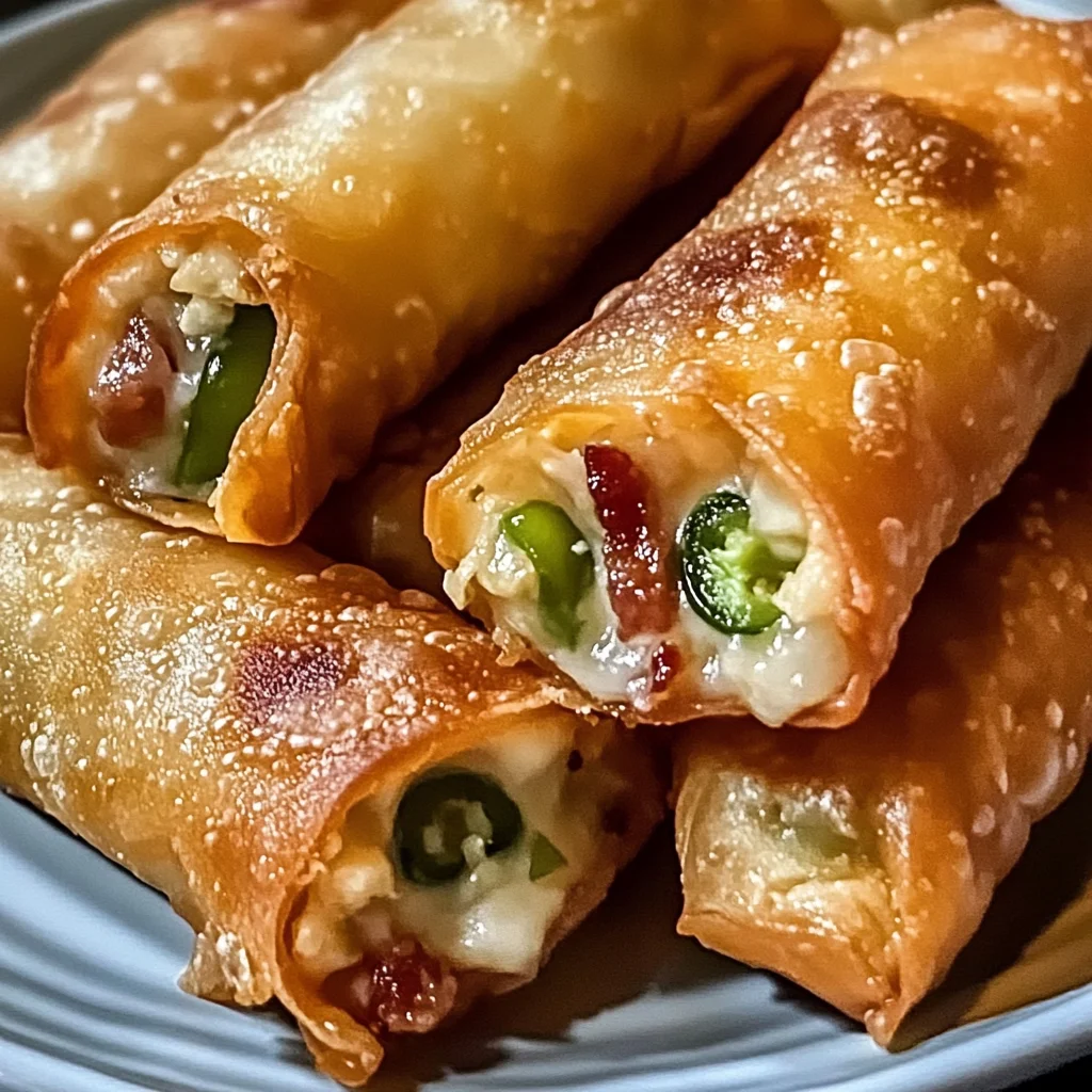 Turkey Bacon Jalapeño Popper Eggrolls Recipe